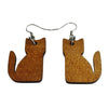 Playful Cat Wooden Earrings