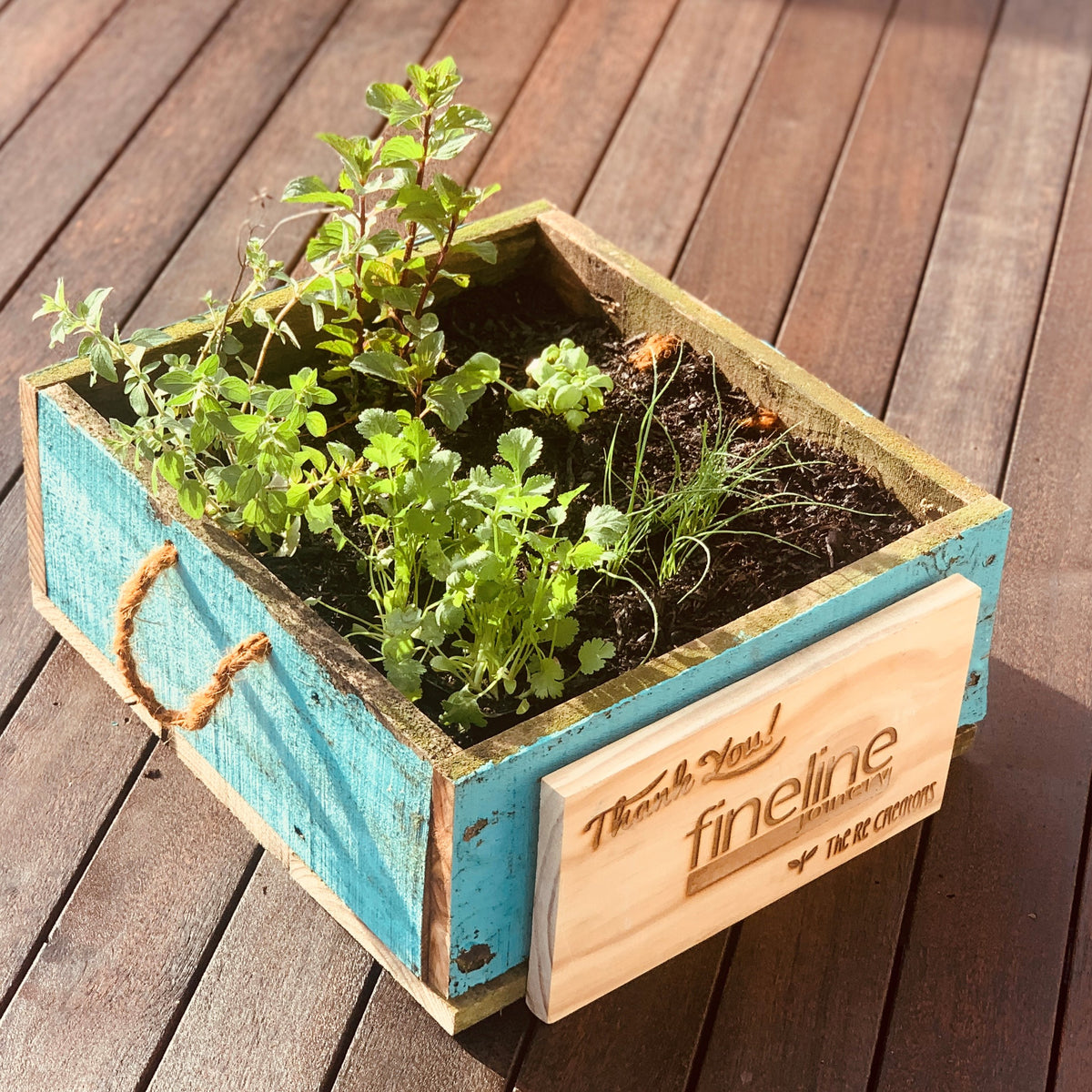 Reclaimed planter box (why not personalise?)