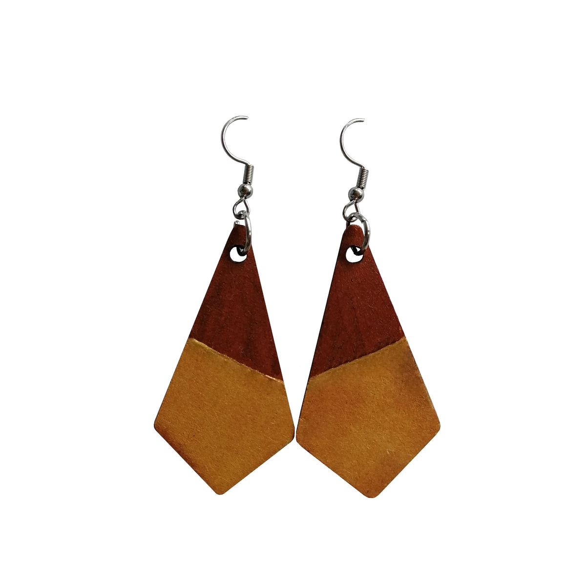 Two Tone Kite Earrings - colour top
